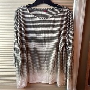 Comfortable gray striped cotton LS